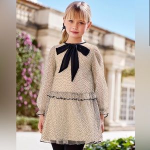 Abel & Lula Beige with Black dots dress 5 Years